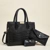 Bolsa Feminina Retrô Europeia e Americana 2025 Nova Moda Estampa Crocodilo Bolsa Feminina Simples Elegante Grande Capacidade Transversal