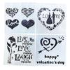Día de San Valentín amor Día de la Madre pintura de letras en inglés plantilla hueca herramienta molde para pastel de mousse tamiz de azúcar en polvo molde de spray