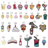 Patches bordados de desenhos animados de comida retrô americana, comida gourmet e bebida, incluindo designs de cola, pizza e sorvete, para atacado de roupas e bagagens