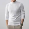 9 Colores DisponiblesSuéter para Hombre 2025 Otoño/Invierno Nuevo Estilo Cuello Alto Medio Color Sólido Casual Capa Base Ropa de Punto para Hombre