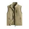 Chaleco de Múltiples Bolsillos para Hombre para Exteriores, Malla Fina Transpirable Primavera/Verano, Chaleco de Cuello Alto para Pesca, Fotografía, Ropa de Trabajo