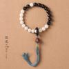 Pulseira de contas redondas de Bodhi branco original ecológico de material antigo Zen pulseira de Ébano corda trançada Wenwan de mão