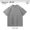 Camiseta de algodón puro vintage lavada de 230 g, exclusivamente para ventas transfronterizas, camiseta de manga corta para hombre de color liso para verano, venta al por mayor y hecha a medida