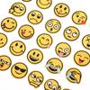 Pegatinas de Tela con Expresiones de Emoji Bordadas Accesorios para Ropa Calcomanías Decorativas Parches Divertidos Redondos Lindas Insignias de Caras Sonrientes