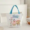 Nueva Bolsa de Lona Estilo Dibujo Animado Linda Gatito Bolso de Mano para Estudiante Versátil de Verano Ropa de Trabajo Bolsa de Gran Capacidad