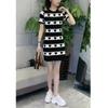 23251 Gran Amor Meiyuan 2025 Verano Nuevo Estilo Coreano Amor Falda de Mujer Cuello Redondo Manga Corta Vestido Ajustado