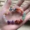 Pulsera de Cristal de Piedra de 7 Colores Amatista Ágata Pulsera de Piedra Natural Irregular Joyería Sencilla con Cordón Elástico