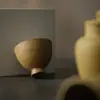 Xícara de Chá Japonesa de Cerâmica Grossa com Pé Alto Estilo Wabi-Sabi das Dinastias Tang e Song, Conjunto de Chá Kung Fu, Xícara de Degustação de Argila Cerâmica Estilo Antigo para Casa, Xícara Única