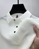 Camisa Polo de Hielo de Seda para Hombre Verano 2026, Camiseta Casual de Manga Corta con Cuello de Solapa Jacquard, Top Holgado para Hombre, Venta al por Mayor