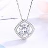 S925 cadeia de clavícula de prata esterlina micro-incrustada quadrado diamante zircão pingente temperamento feminino europeu e americano clássico moda jóias versão de moda