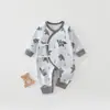 Mameluco Bebé Elefantito Douding Oso Polar Mariposa Primavera y Otoño Algodón Puro Clase A Sin Costuras Mameluco de una Pieza con Protección para la Barriga