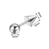 Aleación de Titanio F136 Rosca Externa Cono Puntiagudo Clavo Diablo Clavo de Hueso de Oreja Clavo Diente de Tigre Clavo de Oreja Clavo de Labio Joyería para Piercing G23