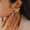 Aretes Metálicos Transfronterizos Europeos y Americanos Estilo Ins Geométricos con Cuentas Aretes Elegantes Versátiles Ccb Anillo de Cuentas de Bola Colgante