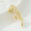 Elegante Broche Tulipán Hueco Estilo Francés, Aleación de Cobre con Baño de Oro Real, Perla de Agua Dulce, Pin de Flor Exquisito de Alta Gama