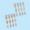 Manicura Floral Romántica de Otoño e Invierno Parche de Uñas Postizas de Longitud Media Cruzada Venta Caliente Tulipán Uñas Portátiles
