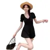 ¡Guau, este traje de baño de una pieza fresco y elegante para mujer es conservador, sofisticado, adelgazante y disimula la barriga, con un aire veraniego, súper de hada y sexy, adecuado para estudiantes y aguas termales