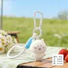 Llavero Colgante de Gatito Negro Flocado Lindo, Figura de Gato de Moda, Llavero para Mochila, Regalo de Máquina de Peluches