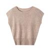 Temperamento Suave, Suéter Fino de Lã de Peça Única Sem Costura com Mangas Caídas para Mulheres, Novo Estilo de Outono, Gola Redonda, Top de Tricô Solto