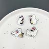 Insígnia de Metal Gato de Desenho Animado Broche Criativo de Gato Branco Versátil Acessórios para Bolsa Roupas Pequenos Presentes para Amigos