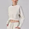 Conjunto de Ropa Deportiva con Sudadera con Capucha de Cuello Redondo de Longitud a la Cintura para Exteriores Transfronteriza, Manga Larga Holgada, Ropa para Fitness, Running, Yoga, Top, Chaqueta