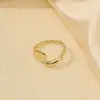 Moda Europea y Americana Anillo Simple con Baño de Cobre Oro Real Brillante para Mujer Estilo de Nicho Personalizado Anillo Abierto Versátil y de Alta Gama