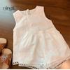 Ningli Ropa para Niños Niñas Estilo Occidental Internet Popular Verano Nuevo Traje Niños Verano Hueco Encaje Chaleco Pantalones Cortos Traje