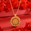Nuevo Collar de Cadena para Suéter de Mujer Chinoiserie Ruyi Loto Transfer Completo de Diamantes y Brújula de los Ocho Tesoros Lujo Accesible Collar Largo de Gama Alta