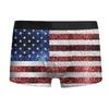 Calzoncillos bóxer de seda de leche con cintura media y elásticos para hombre, con estampado del Día de la Independencia de Amazon, transfronterizos