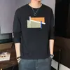 Camiseta al por mayor para hombre de manga larga holgada, chaqueta de camiseta, primavera y otoño, estudiantes, casual, Joker, camiseta básica, transfronterizo, una generación de cabello