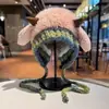 Adorable Gorro Pequeño de Lana Estilo Coreano para Mujer, Cálido para Otoño e Invierno, de Punto con Lazo para Proteger las Orejas, Gorro de Punto Moderno para Exteriores