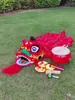 Accesorios Espesos para Danza del León para Niños, Cabeza de León Danza del León del Despertar, Pequeño Conjunto de León para Niños, Conjunto Completo de León del Sur de Cabeza de Danza del León
