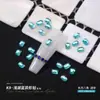 Pedras de Strass em Forma de Gota com Fundo Plano para Nail Art, Pedras de Strass Azuis de Formato Irregular, Pedras de Strass com Fundo Plano em Forma de Gota Azul Lago para Nail Art