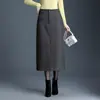 Falda Lápiz de Lana a Cuadros de Moda 2026, de Longitud Media para Mujer, Versátil para Otoño-Invierno, Gruesa, de Cintura Alta