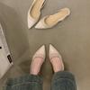 Sandalias de Dedo Estilo Francés Suave Sandalias y Pantuflas Estilo Hada Zapatos de Cuña para Mujer Nuevos de Primavera y Verano Zapatos de Noche Zapatos de Documental Alto