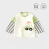 Camiseta de manga curta para bebês meninos, roupa de verão para crianças, top infantil de algodão puro de meia manga para verão, roupa fina para meninas e bebês