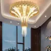 Lámpara de araña de cristal grande de lujo creativo para vestíbulo de hotel, salón de banquetes, lámpara personalizada, iluminación de villa, lujo ligero, lámpara de araña para sala de estar dúplex