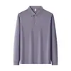 [Estiramiento Modal] Camisa Polo de Manga Larga para Hombre, Top Antibacterial 10A para Negocios Casual, Nueva Colección de Otoño, Camiseta con Cuello