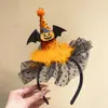 Diadema de Halloween, Diadema Luminosa de Cuernos de Calabaza, Accesorios Divertidos para Fotos, Accesorios para el Cabello, Decoraciones para Vestidos Festivos
