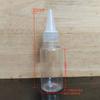Frasco de plástico transparente com bico fino 5ml 10 20 30 50 100 120 ml frasco aplicador para embalagem secundária de pigmento de emulsão