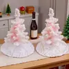 Falda para Árbol de Navidad Harbor Love 38CM Pequeña Mini Blanca Clásica de Felpa Decoración para Árbol de Mesa Navidad