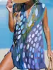 Venta Caliente Transfronteriza Verano Nuevo Vestido de Mujer Estampado Digital 3D Estilo Americano Sin Mangas Vestido de Playa