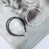 Collar de Perlas de Bola Plateada con Seda Degradada Ligera Cepillada Ojo de Gato para Mujer Diseño de Nicho Estilo Coreano Temperamento Versátil Moda Collares