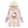 Vestido de suéter para niñas Otoño 2023 Vestido de otoño de manga larga para niños Primavera y otoño para niños Top con capucha de gato KT
