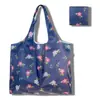 Sacola de Compras Dobrável, Bolsa Quadrada de Tecido Floral, Bolsa Tote Portátil e Resistente, Sacola Ecológica para Compras de Supermercado, Bolsa Impermeável para Armazenamento