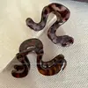 Pinza de Agarre Geométrica Estampado de Leopardo para Mujer 2025 Nuevo Clip de Tiburón de Alto Nivel Volumen Capilar Tamaño Grande Pasador Clip para la Parte Trasera de la Cabeza Adorno para el Cabello