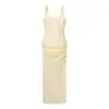 Vestido Longo Elegante de Temperamento Francês para Mulheres, Sem Mangas, Cintura Marcada com Estrutura de Peixe, Emagrecedor, Com Alças
