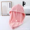 Gorro Secador de Pelo de Coral Fleece Color Liso al por Mayor Doble Espesor Baotou Toalla Seca Pelo Champú Gorro Seca Pelo para Estudiante Adulto