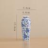 Jarrón de porcelana azul y blanca de la época medieval de Shumen con flores secas, adornos florales para la sala de estar y el comedor, decoración con un toque moderno.
