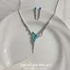 Conjunto de Brincos e Colar Europeu e Americano Novo Estilo Totalmente Cravejado para Mulheres, Acessórios de Banquete e Noiva da Moda, Acessórios Versáteis Elegantes Personalizados para Mulheres