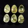 Adorno de cristal natural de 3 cm, cristal morado-rosa, cristal amarillo, piedra pequeña con forma de huevo, huevo de Pascua, piedra de huevo de ave extraída